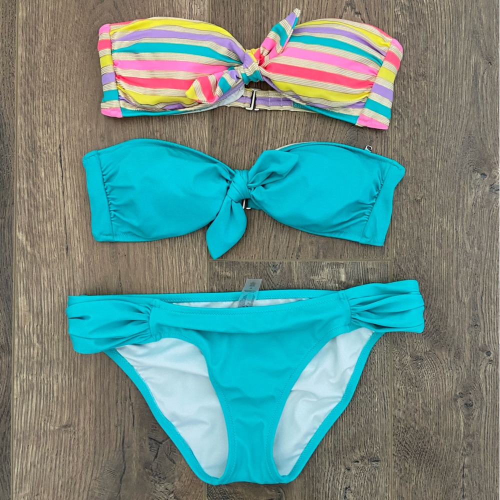 Victoria’s Secret Blue Bikini with Two Bandeau Tops